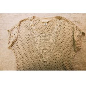 🦋 H&M Off White Oversized Fancy Lace Blouse